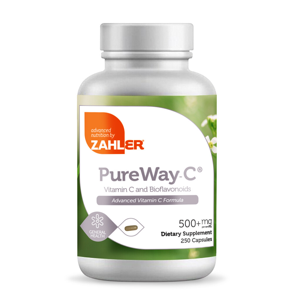 Zahlers, Kosher  PureWay-C 500+ mg (Vitamin C with Bioflavonoid) - 250 Vegetarian Capsules