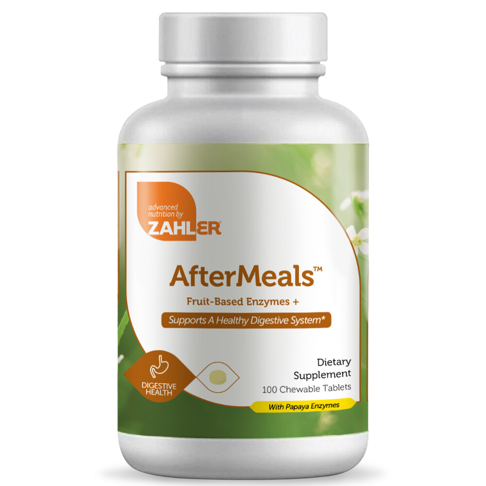 Zahlers, Kosher  Aftermeals, Fruit Based Enzymes + Supports A Healthy Digestive System - 100 Chewables