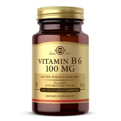 Solgar, Kosher Vitamin B6 100 Mg - 100 Vegetarian Capsules