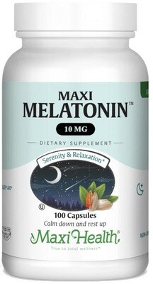 Maxi Health, Kosher Melatonin, 10mg - 100 Vegetarian Capsules - Certified Chometz Free