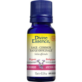 Divine Essence, Sage Common Organic, Essential Oil - 15 mL