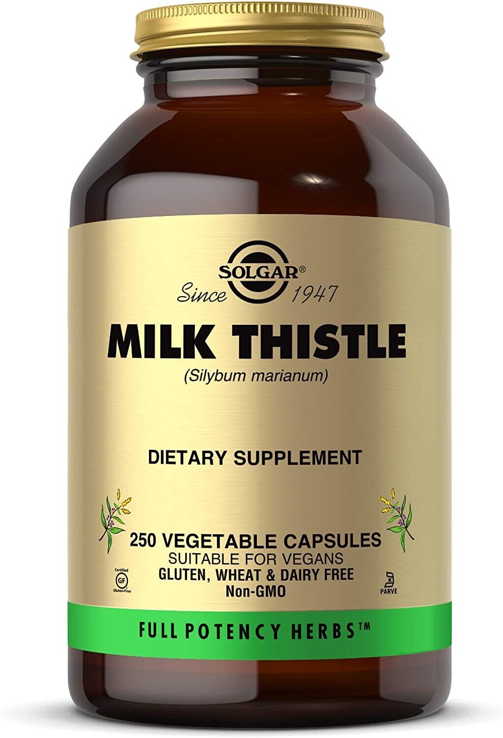 Solgar, Kosher Milk Thistle 100mg. - 250 Vegetarian Capsules