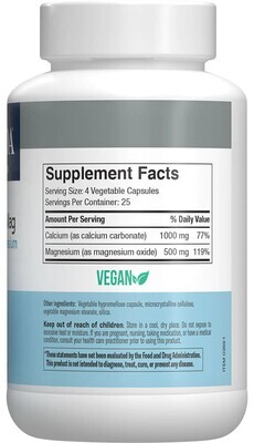 Freeda, Kosher Super Cal/Mag - CALCIUM &amp; MAGNESIUM, Bone &amp; Joint Support - 100 Vegetarian Capsules