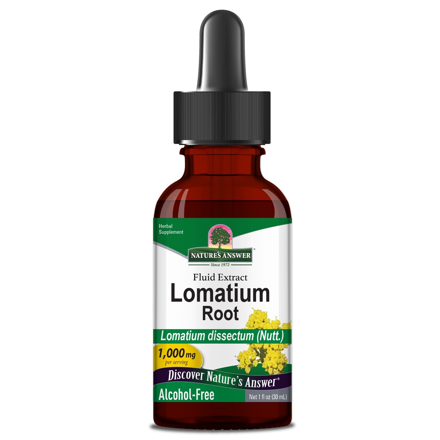 Natures Answer, Kosher  Lomatium Root Alcohol Free 1000 mg. - 1oz.