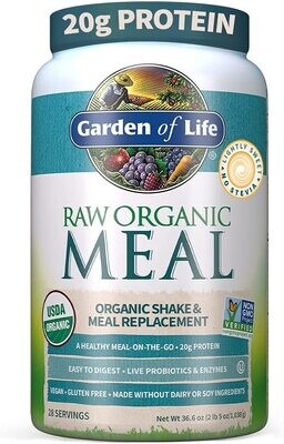 Garden of Life USA, Kosher Raw Organic Meal Replacement Protein Powder, Vanilla Flavor, 20g - 2 Lb.