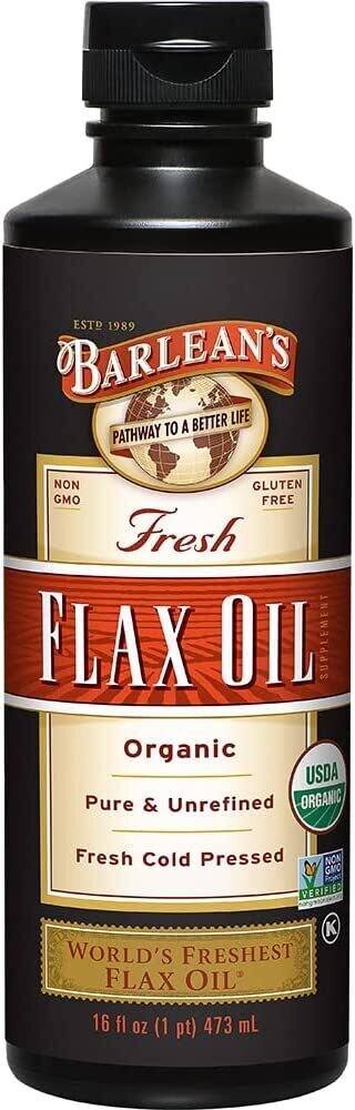 Barlean&#39;s, Organic Fresh Flax Oil - 16 fl oz (473 mL)