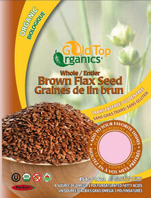 Gold Top Organics, Whole Brown Flax Seed (Flaxseeds) - 454g