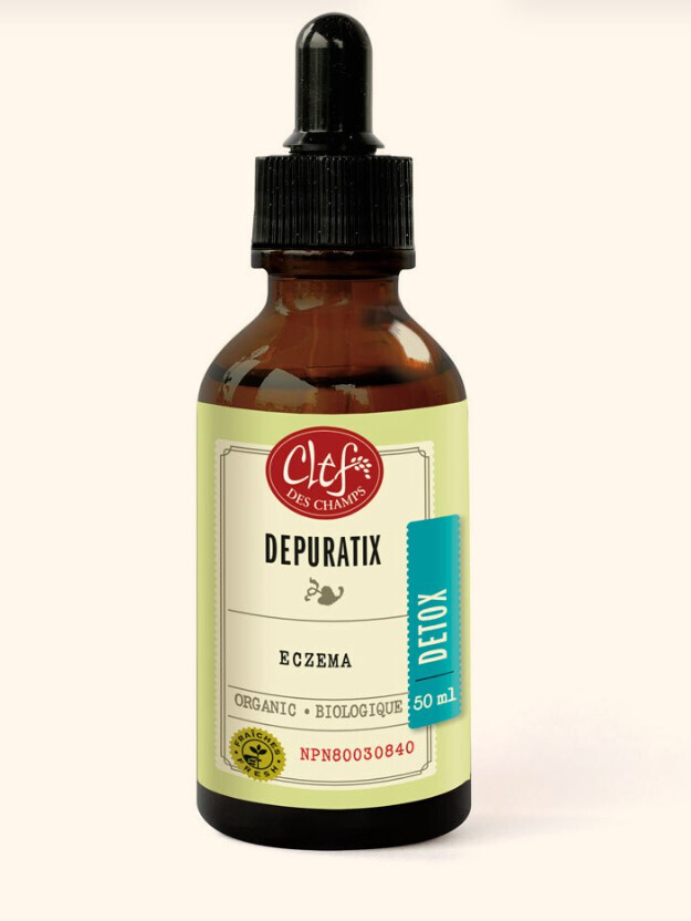 Clef Des Champs, Kosher Detox DEPURATIX Organic, Soothes Skin Conditions &amp; Eczema, Liquid Tincture - 1.7 fl. oz (50 mL)