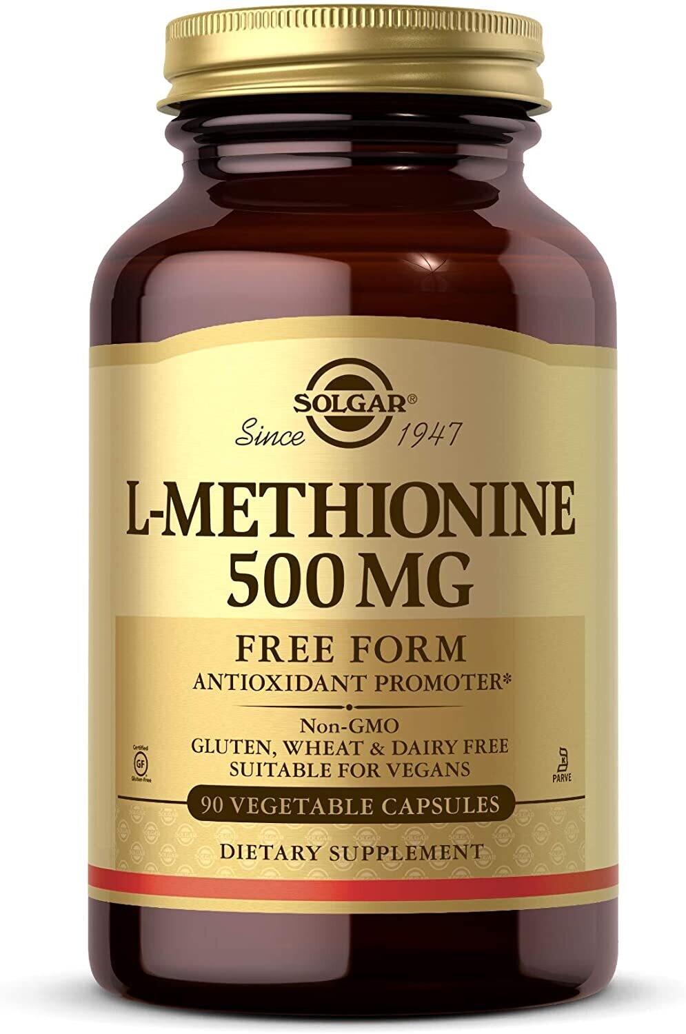 Solgar, Kosher L-Methionine 500 mg - 90 Vegetarian Capsules