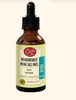 Clef Des Champs, Kosher Meadowsweet Organic, Stomach and Joint Pain, Liquid Tincture - 50 mL (1.7 fl. oz.)