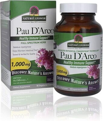 Natures Answer, Kosher  Pau Dâ€™Arco Inner Bark, 1,000mg - 90 Capsules