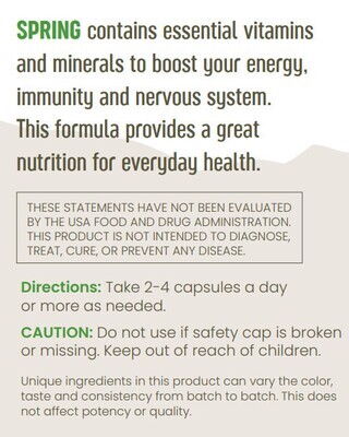 Tahua, SPRING Caps - 240 Vegetarian Capsules