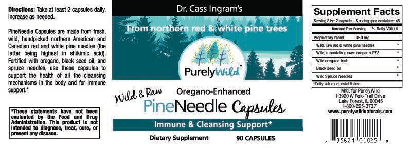 PurelyWild, Pine Needle, Immune &amp; Cleansing Support - 90 Vegetarian Capsules
