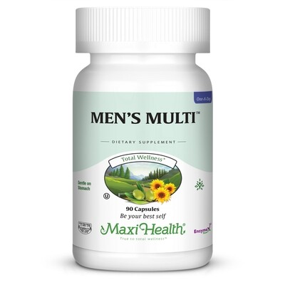 Maxi Health, Kosher Men&#39;s Multi, One A Day Multi-Vitamin &amp; Mineral - 90 Vegetarian Capsules