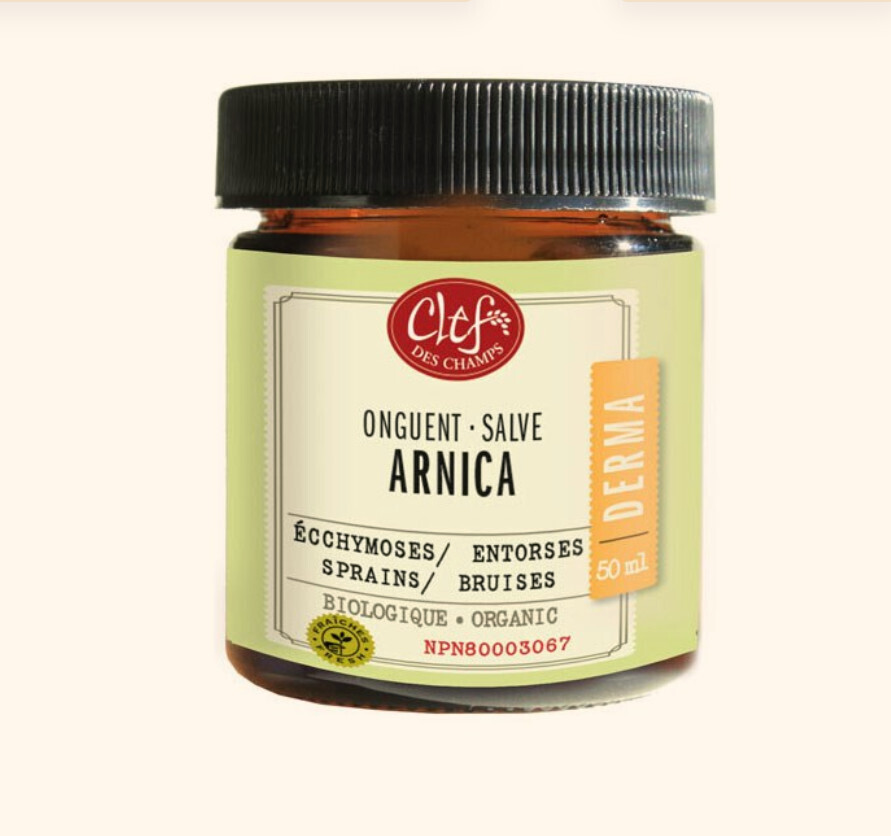 Clef Des Champs, Kosher Derma ARNICA Salve Organic, For Sprains &amp; Bruises, Cream - 50 mL