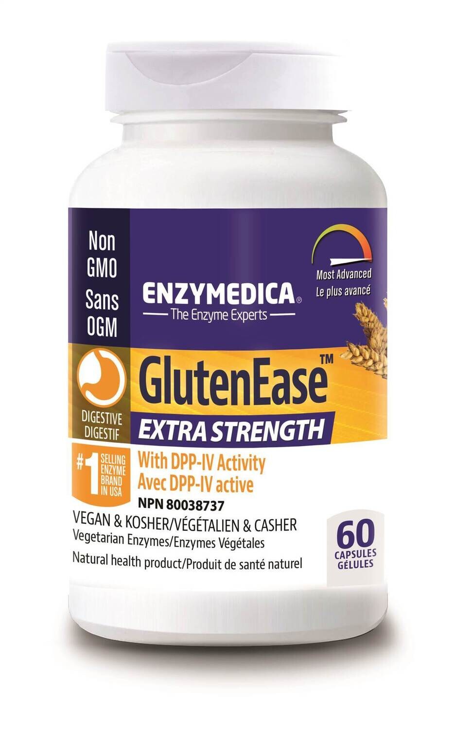 Enzymedica, Kosher  GlutenEase, Extra Strength - 60 Vegetarian Capsules