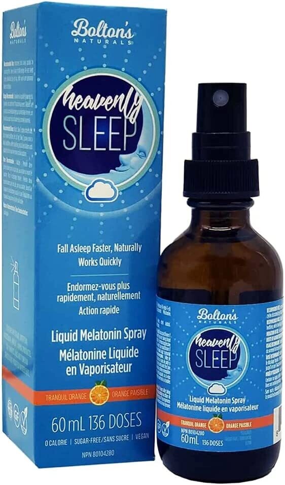 Bolton&#39;s Naturals, HEAVENLY SLEEP, Liquid Melatonin Spray - 60 mL