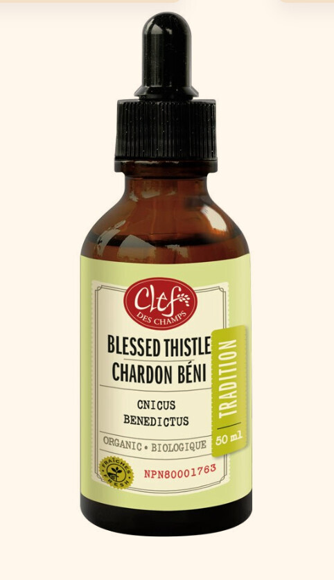 Clef Des Champs, Kosher Tradition BLESSED THISTLE Organic, Increases Appetite &amp; Aids Digestion, Liquid Tincture - 1.7 fl. oz (50 mL)