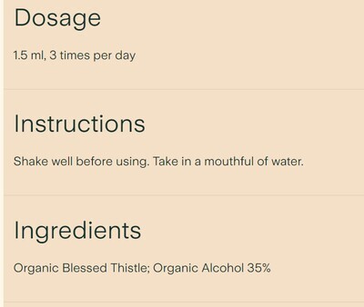 Clef Des Champs, Tradition BLESSED THISTLE Organic, Increases Appetite &amp; Aids Digestion, Liquid Tincture - 1.7 fl. oz (50 mL)