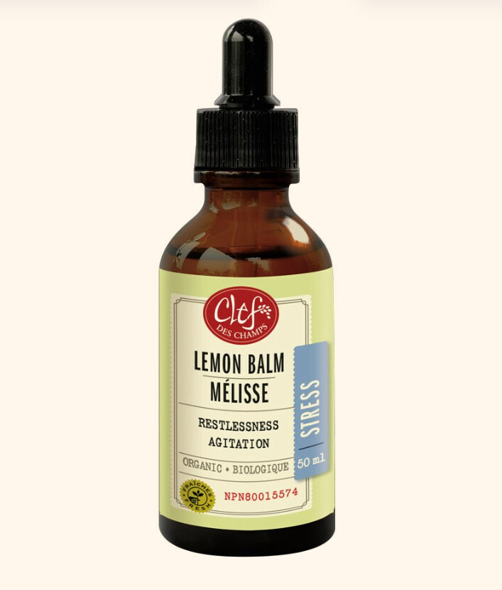 Clef Des Champs, Kosher Stress LEMON BALM Organic, Soothes Restlessness &amp; Irritability, Liquid Tincture - 1.7 fl. oz (50 mL)