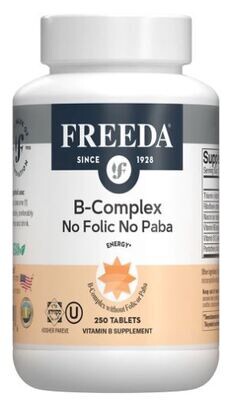 Freeda, Kosher B-Complex, No Folic-No Paba - 250 Tablets