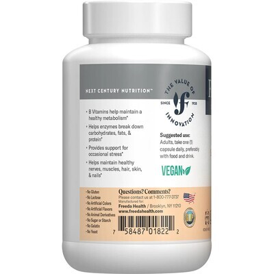 Freeda, Kosher B-COMPLEX, No Folic-No Paba, Energy - 250 Tablets