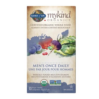 Garden of Life, MyKind Organics Men's Multi Once Daily - 30 Vegan Tablets