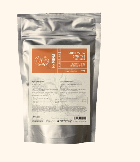Clef Des Champs, Kosher Femina GODDESS TEA Loose Herbal Tea Organic, Nutritive Female Tonic - 100g. (Pak)
