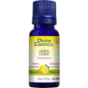 Divine Essence, Organic Lemon, Essential Oil - 15 mL