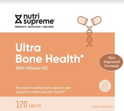 Nutri Supreme, Kosher Ultra Bone Health (Calcium, Magnesium, D3, K2, Boron, Silica) - 120 Tablets