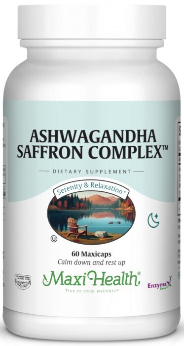 Maxi Health, Kosher Ashwagandha Saffron Complex - 60 Vegetarian Capsules