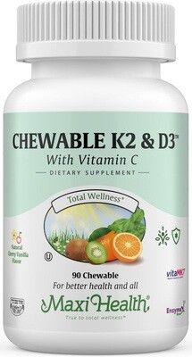 Maxi Health, Kosher Chewable K2 &amp; D3, With Zinc &amp; C, Cherry Vanilla Flavor - 90 Chewies