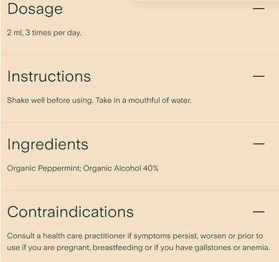 Clef Des Champs, Tradition PEPPERMINT Organic, Aids Digestion, Liquid Tincture - 1.7 fl. oz (50 mL)
