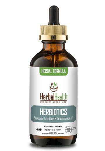 Herbal Health, Herbal Formula, Kosher HERBIOTICS Supports Infections &amp; Inflammations, Liquid - 4 fl. oz. (120 mL) - Kosher for Passover