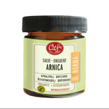 Clef Des Champs, Kosher Derma ARNICA Salve Organic, For Sprains &amp; Bruises, Cream - 15 mL
