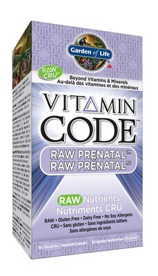 Garden of Life USA, Kosher Vitamin Code, Raw Prenatal - 90 Vegetarian Capsules