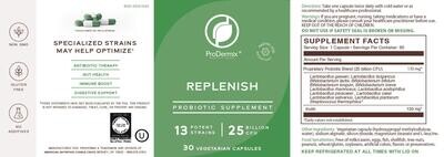 ProDermix, Kosher REPLENISH, Probiotic Supplement, 25 Billion CFU - 30 Vegetarian Capsules