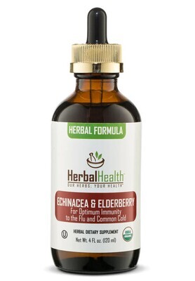 Herbal Health, Herbal Formula, Kosher ECHINACEA &amp; ELDERBERRY, for Optimum Immunity to the Flu &amp; Common Cold, Liquid - 4 fl. oz. (120 mL)