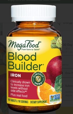 MegaFood USA, Kosher Blood Builder, Fermented Iron - 90 Tablets