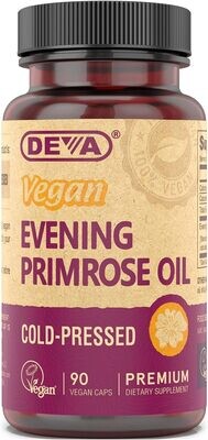 Deva, Vegan, Evening Primrose Oil, 500mg Cold Pressed (EPO) - 90 Vegan Capsules
