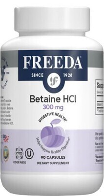 Freeda, Kosher Betaine HCI 300 mg - 90 Vegetarian Capsules