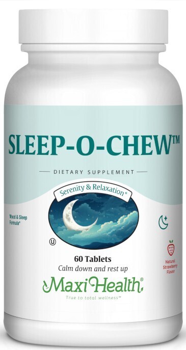 Maxi Health, Kosher Sleep O Chew, Melatonin, Magnesium, Inositol, L-Tryptophan, Strawberry Flavor - 60 Chewable Tablets