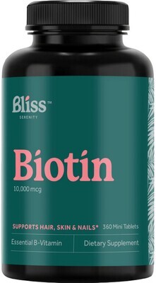 Bliss Serenity, Kosher Biotin 10,000mcg, Mini Tablets - 360 Tablets