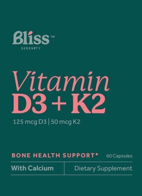 Bliss Serenity, Kosher Vitamin D3 + K2 - 60 Vegetarian Capsules