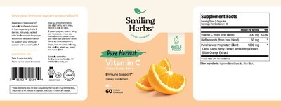 Smiling Herbs, Pure Harvest Vitamin C - 60 Vegetarian Capsules