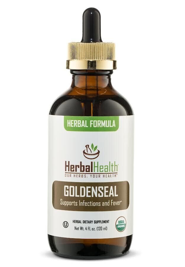 Herbal Health, Herbal Formula, Kosher GOLDENSEAL, Supports Infections &amp; Fever, Liquid - 4 fl. oz. (120 mL)