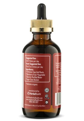 Herbal Health, Herbal Formula, Kosher ECHINACEA &amp; ELDERBERRY, for Optimum Immunity to the Flu &amp; Common Cold, Liquid - 2 fl. oz. (60 mL)
