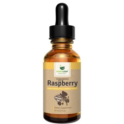 HerbaLeaf, Kosher  Organic Red Raspberry, Liquid Tincture  - 60 mL (2 fl. oz.)