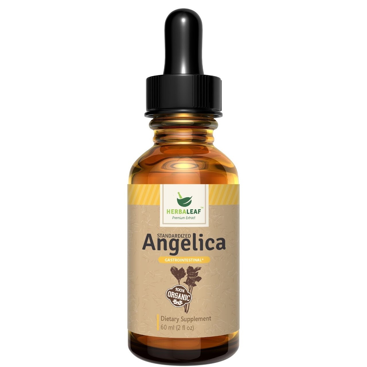 HerbaLeaf, Kosher  Organic Angelica - 2 fl oz