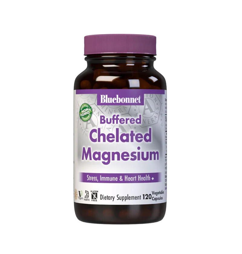 Bluebonnet, Kosher Chelated Magnesium Bisglycinate 200mg - 120 Vegetarian Capsules